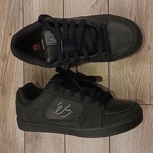 ES Slant Black Leather Sz 11.5 Mens Athletic Skateboarding‎ Shoes Sneakers
